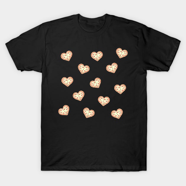 Pizza Heart Pattern T-Shirt by Wandering Octopus Designs